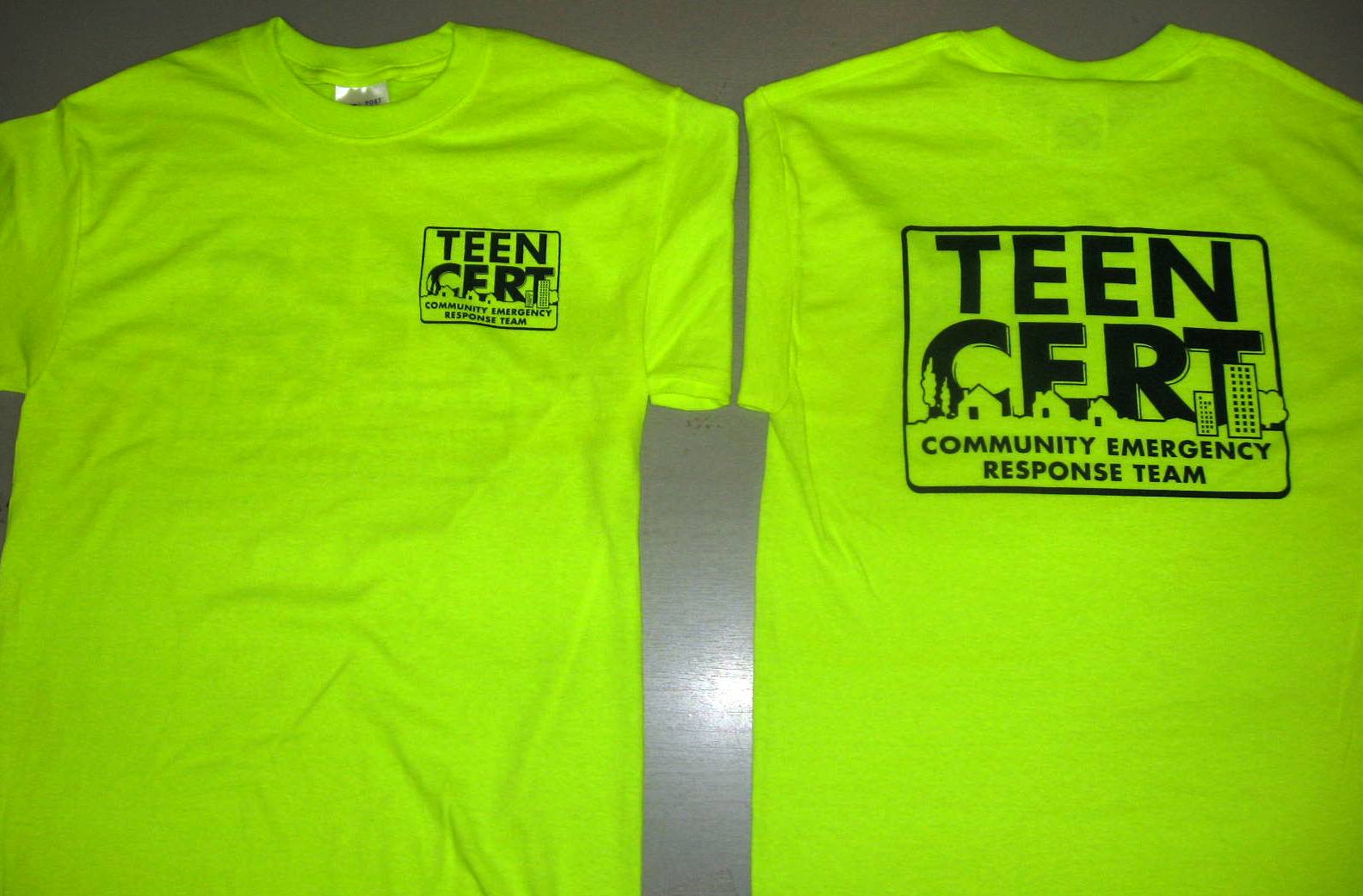 TEEN CERT Hi-Viz Lime Green T-Shirt